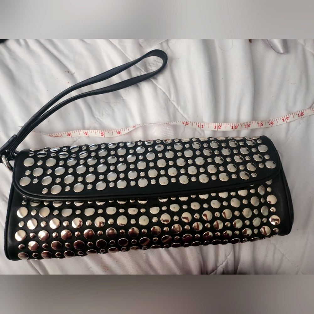 Sonia Rykiel Black Studded Clutch Bag